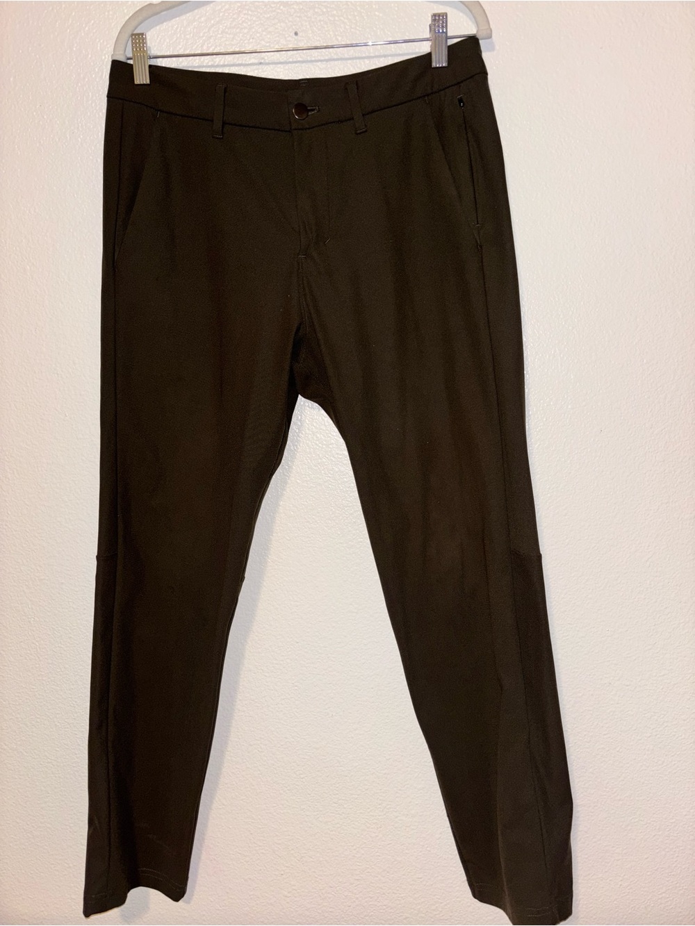 Lululemon Men Commission Pant Slim Warpstreme Stretch ABC Dark Olive Green 30X27